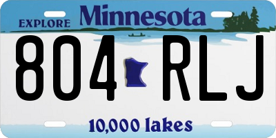 MN license plate 804RLJ