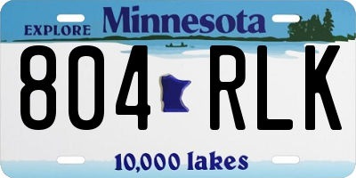 MN license plate 804RLK