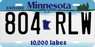 MN license plate 804RLW