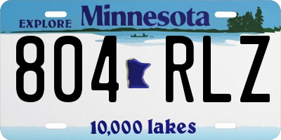 MN license plate 804RLZ
