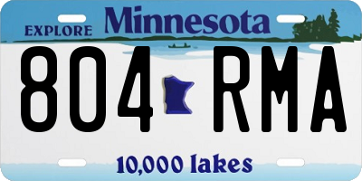 MN license plate 804RMA