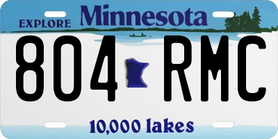 MN license plate 804RMC