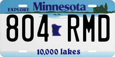 MN license plate 804RMD