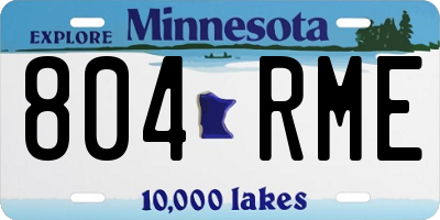 MN license plate 804RME