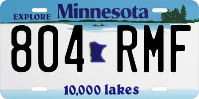 MN license plate 804RMF