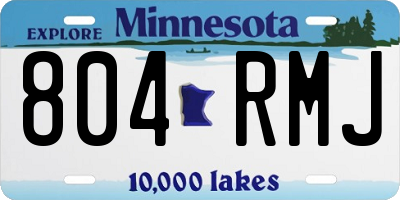MN license plate 804RMJ
