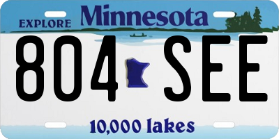 MN license plate 804SEE