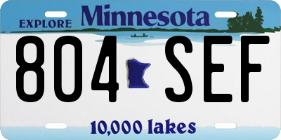 MN license plate 804SEF