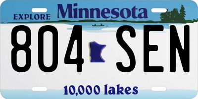 MN license plate 804SEN