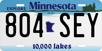 MN license plate 804SEY