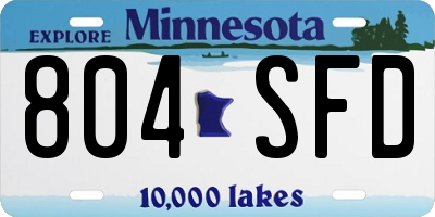 MN license plate 804SFD