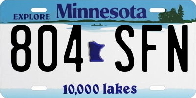 MN license plate 804SFN