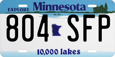 MN license plate 804SFP