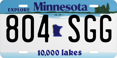 MN license plate 804SGG