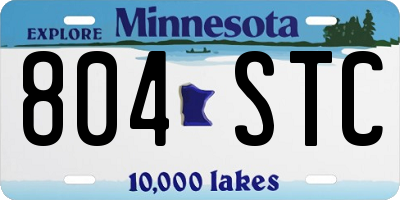 MN license plate 804STC