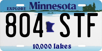 MN license plate 804STF