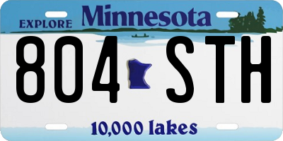 MN license plate 804STH