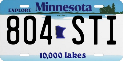 MN license plate 804STI
