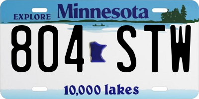 MN license plate 804STW