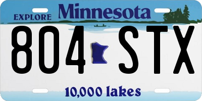 MN license plate 804STX