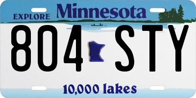 MN license plate 804STY
