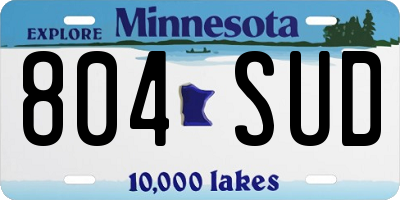 MN license plate 804SUD