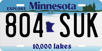MN license plate 804SUK