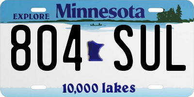MN license plate 804SUL