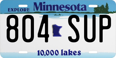 MN license plate 804SUP