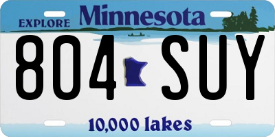 MN license plate 804SUY