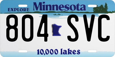 MN license plate 804SVC