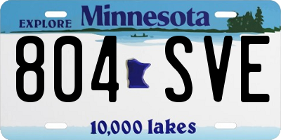 MN license plate 804SVE