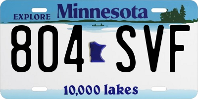 MN license plate 804SVF