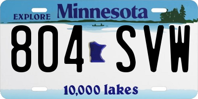 MN license plate 804SVW