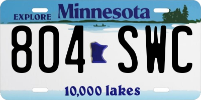 MN license plate 804SWC