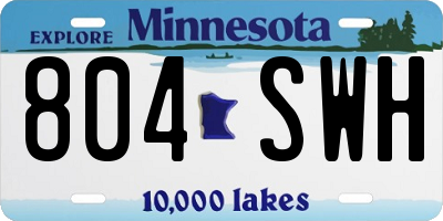 MN license plate 804SWH