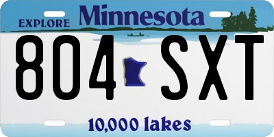 MN license plate 804SXT