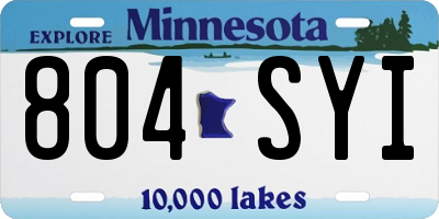 MN license plate 804SYI