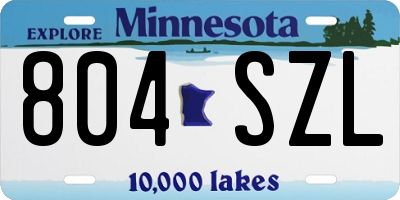MN license plate 804SZL