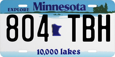 MN license plate 804TBH