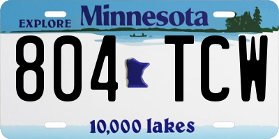 MN license plate 804TCW