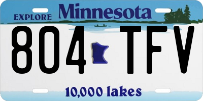 MN license plate 804TFV