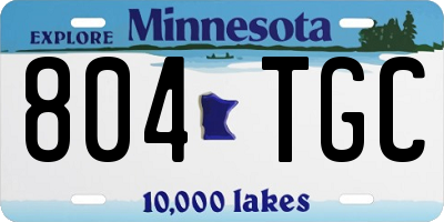MN license plate 804TGC