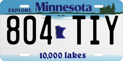 MN license plate 804TIY
