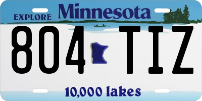 MN license plate 804TIZ