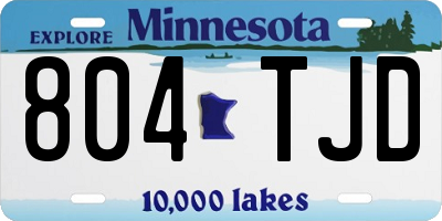 MN license plate 804TJD
