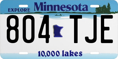 MN license plate 804TJE