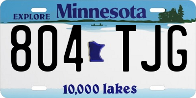 MN license plate 804TJG