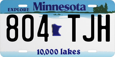 MN license plate 804TJH