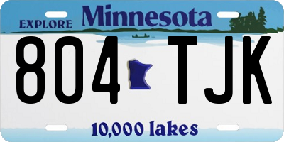 MN license plate 804TJK